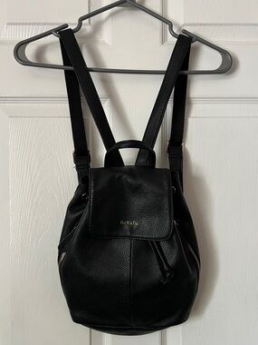 BoYaTu black mini backpack purse shoulder bag faux leather pleather small